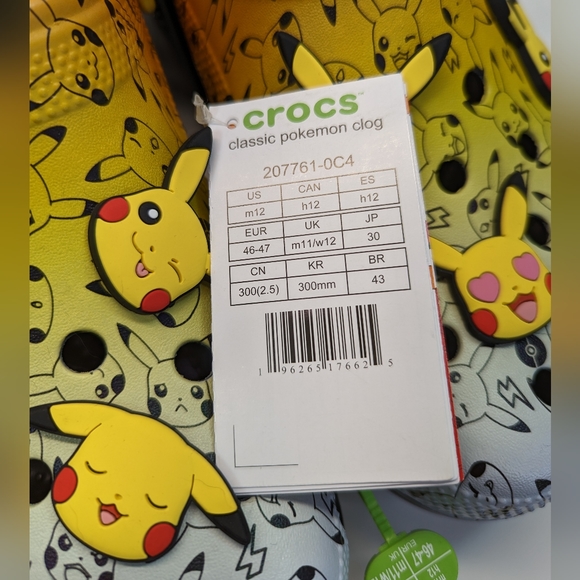 Crocs Pokemon Jibbitzs Pikachu Classic Clog Slip-On Flip Flops Slides Men\'s 12 main image 6
